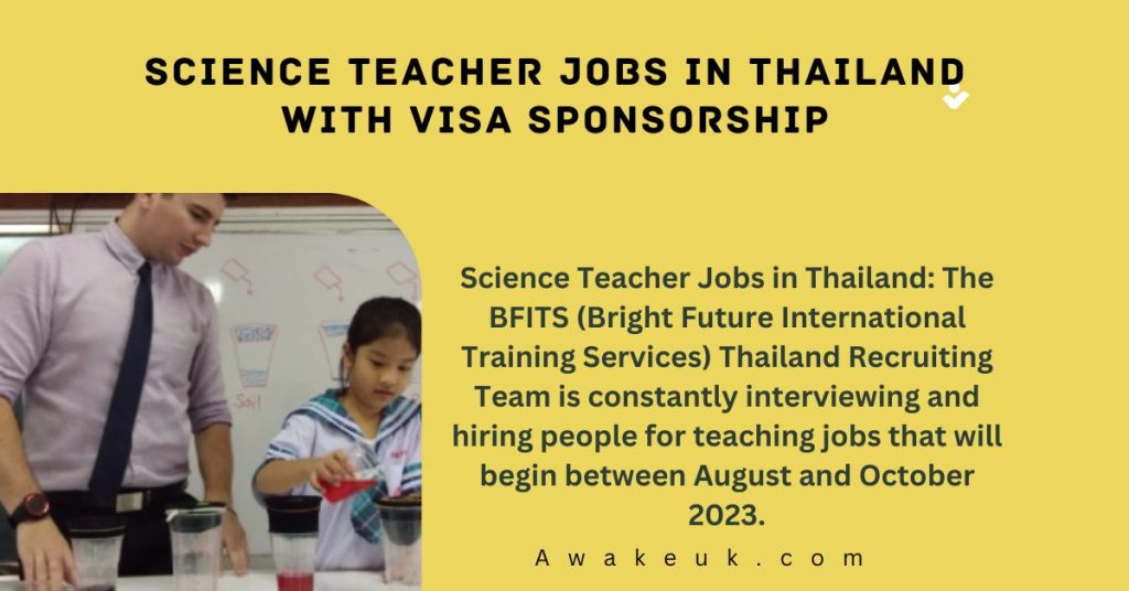 Science Teacher Jobs in Thailand With Visa Sponsorship