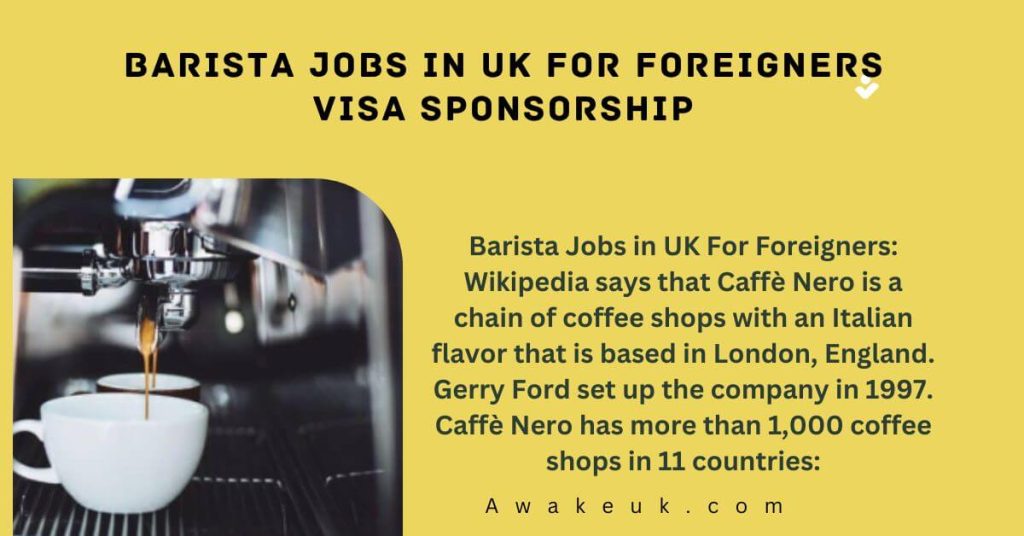 Barista Jobs in UK For Foreigners Visa Sponsorship
