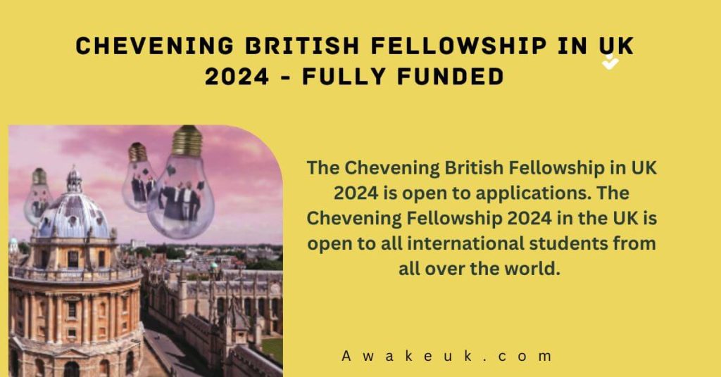 Chevening British Fellowship in UK 2024 - Fully Funded