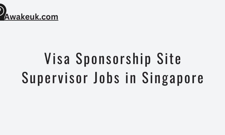 Visa Sponsorship Site Supervisor Jobs in Singapore
