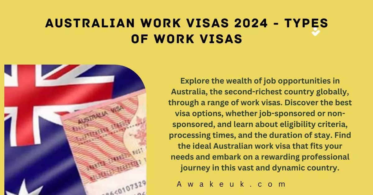 Australian Work Visas 2024 Types of Work Visas