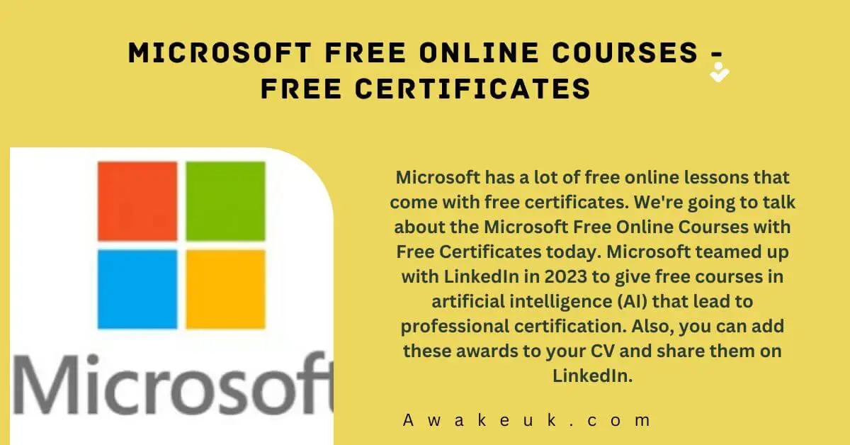 Microsoft Free Online Courses Free Certificates