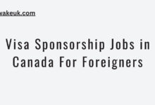 Visa Sponsorship Jobs in Canada For Foreigners