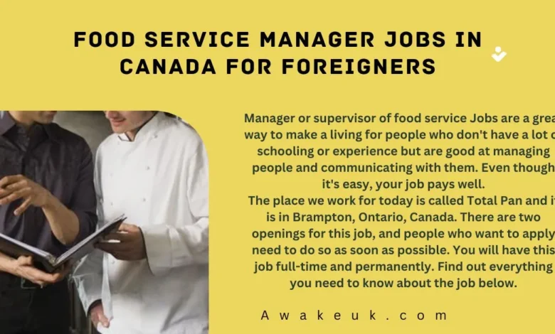 Food Service Manager Jobs in Canada