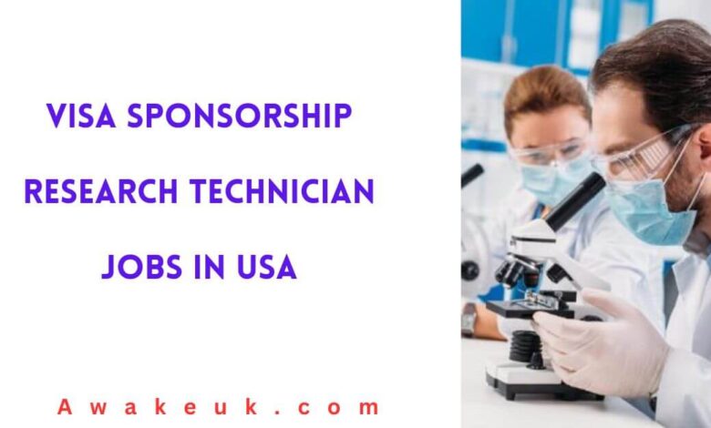 Visa Sponsorship Research Technician Jobs in USA