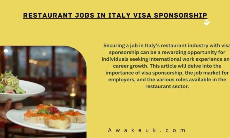 Restaurant Jobs in Italy