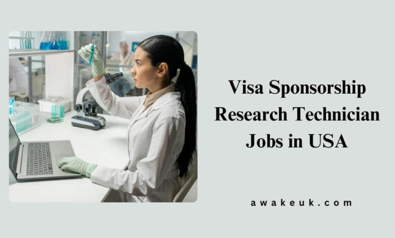 Visa Sponsorship Research Technician Jobs in USA